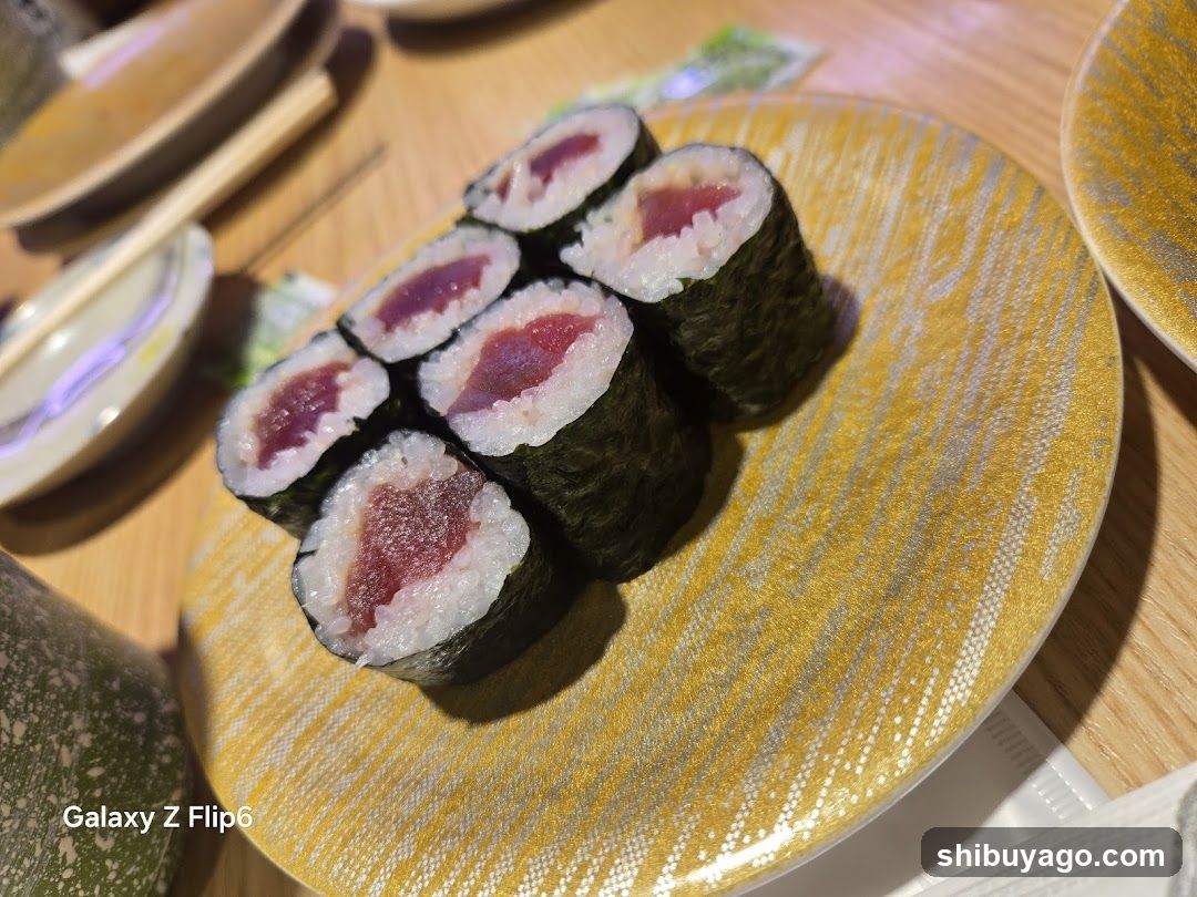 Sushi Roll on Yellow Plate