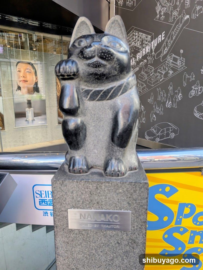 Nanako Statue Outside Storefront