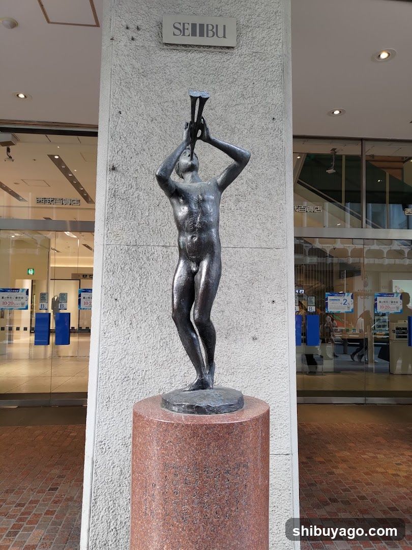 Nude Statue with Trumpet