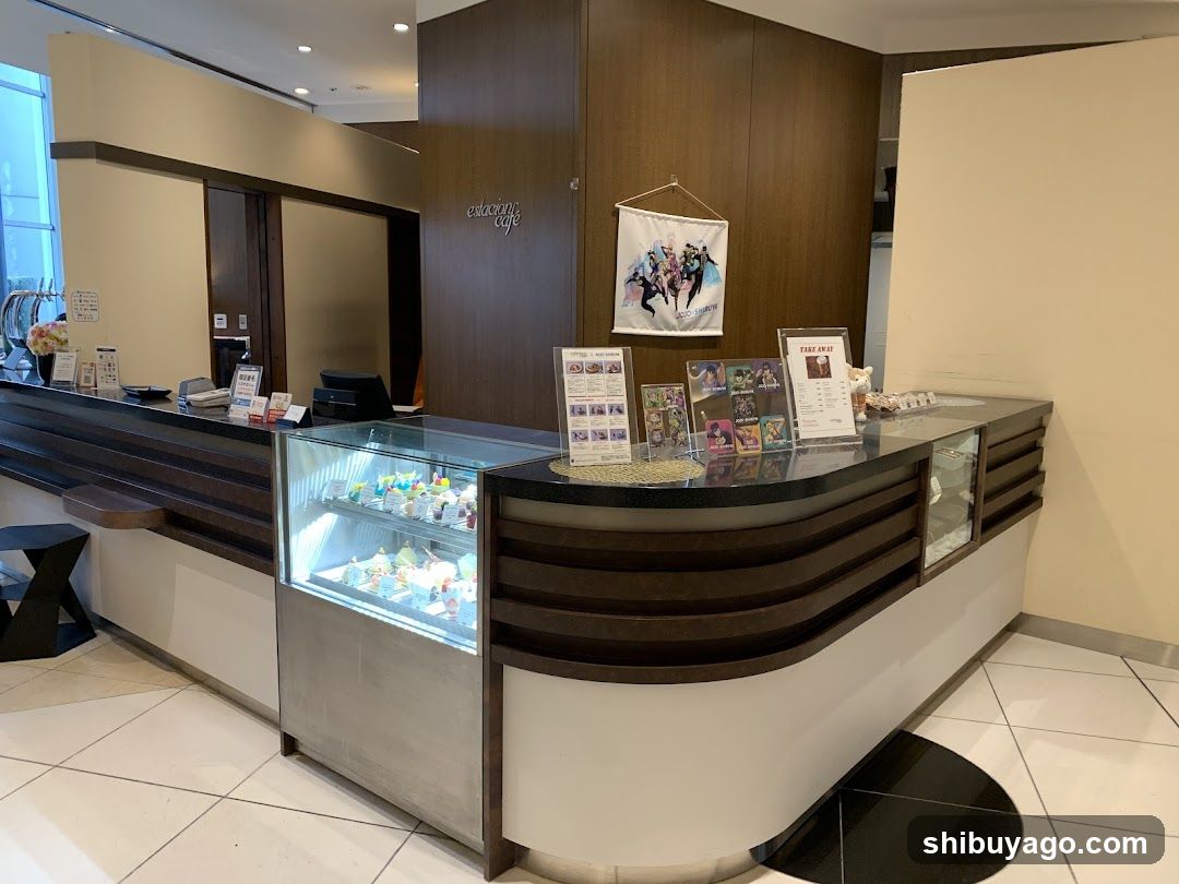 Interior of a cafe or shop counter area