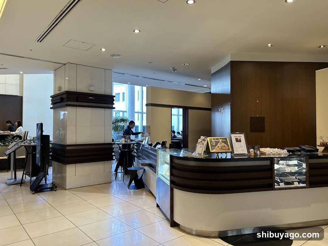 Interior of a modern cafe or restaurant lobby
