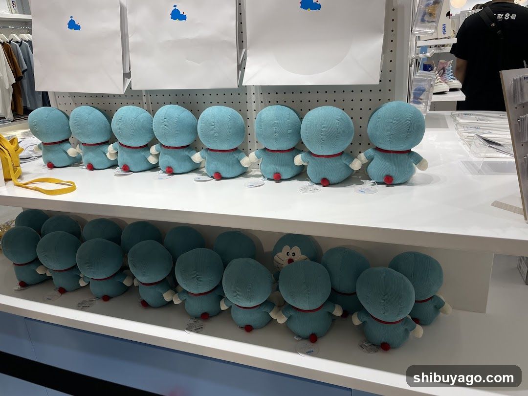 Doraemon plush toys display