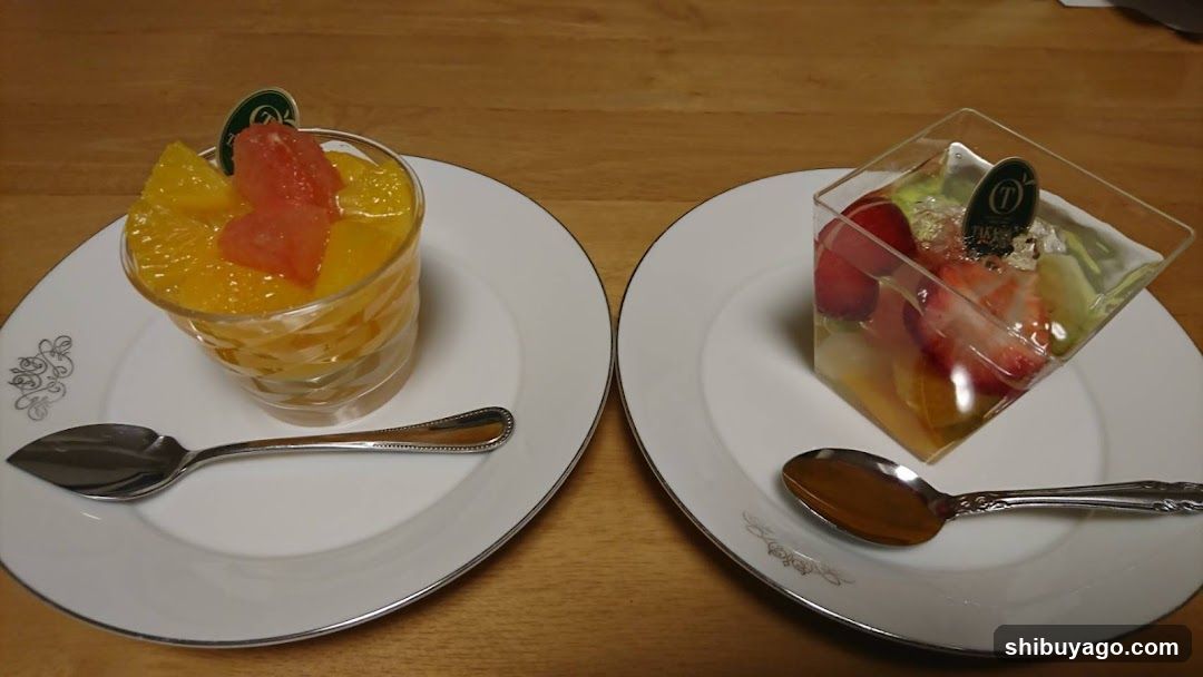 Fruit Desserts on Plates