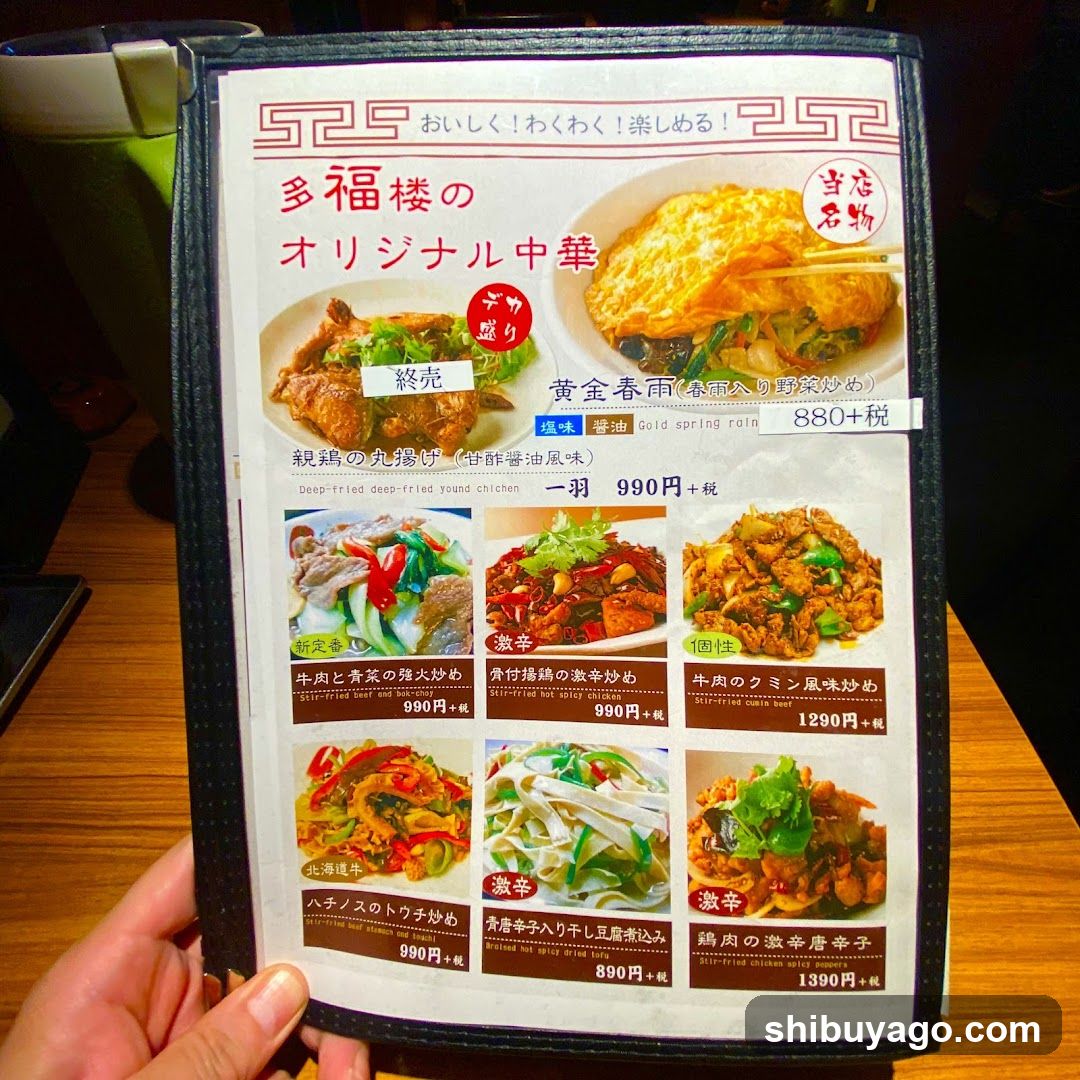 Tofukuin Original Chinese Menu