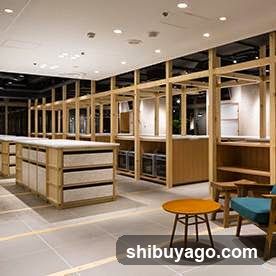 Modern Interior Space with Wooden Shelving and Seating