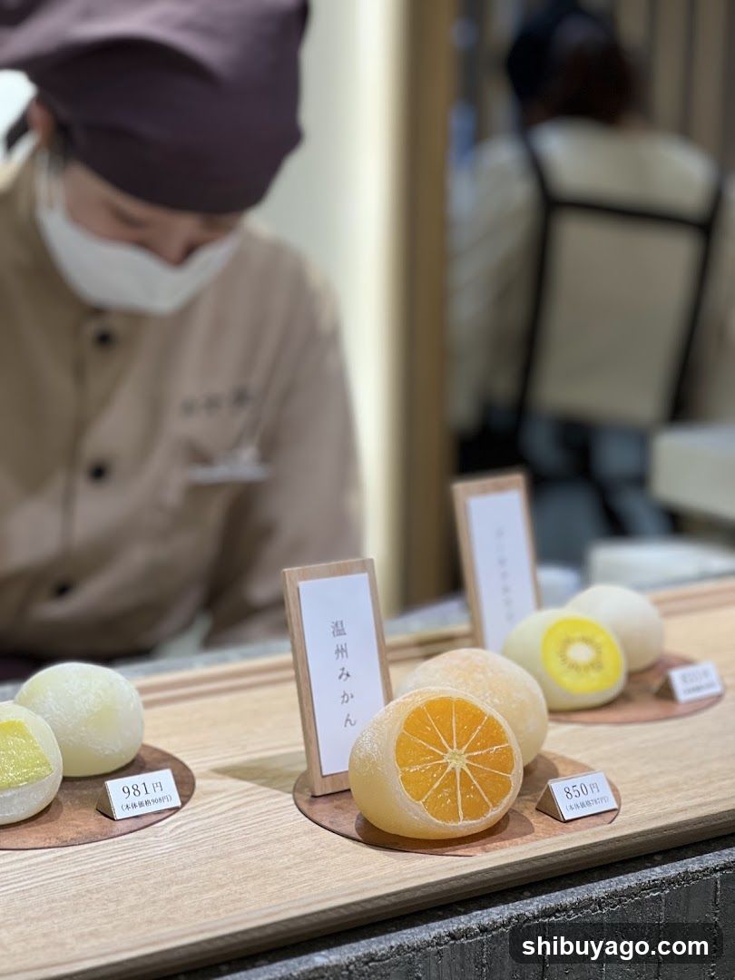 Mochi Display with Staff in Background