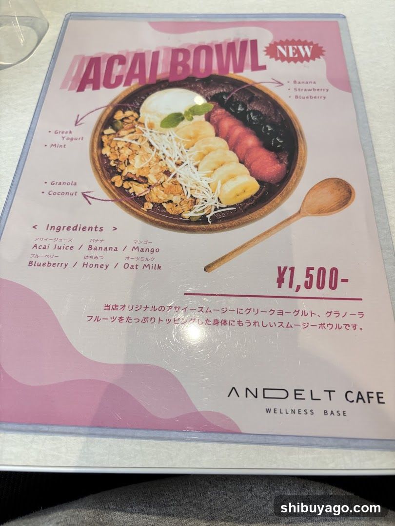 Acai Bowl Menu Page
