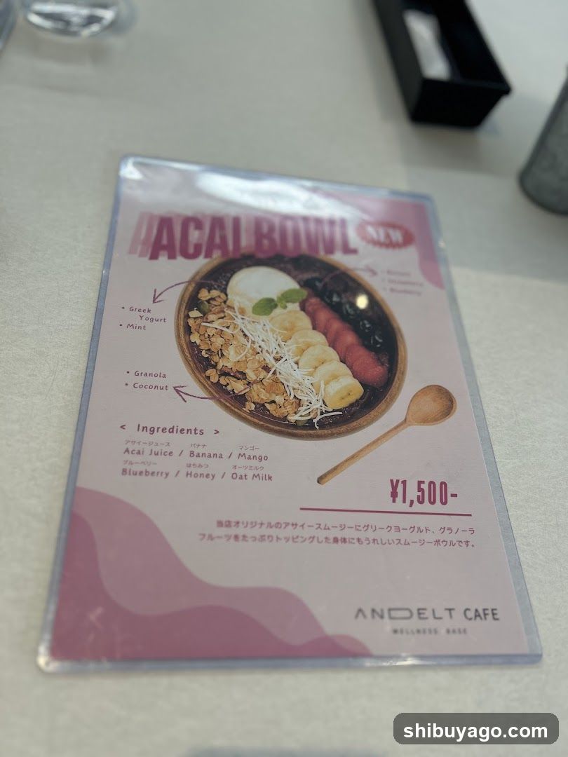 Acai Bowl Menu Card