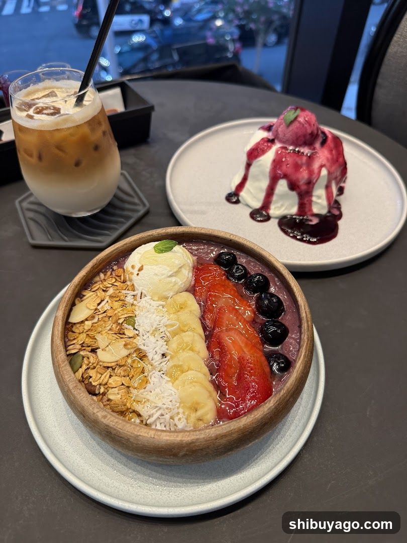 Acai Bowl and Dessert at Cafe