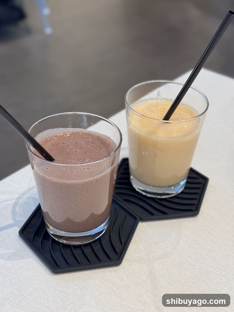 Two Smoothies on Coasters