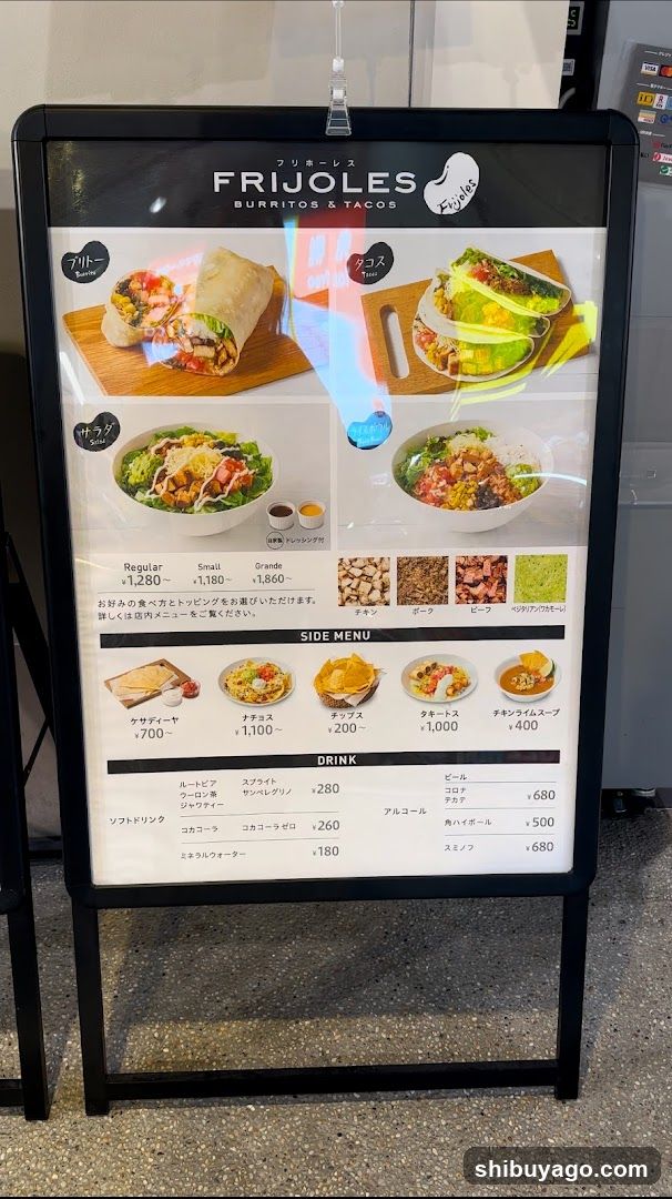 FRIJOLES BURRITOS & TACOS Menu Board