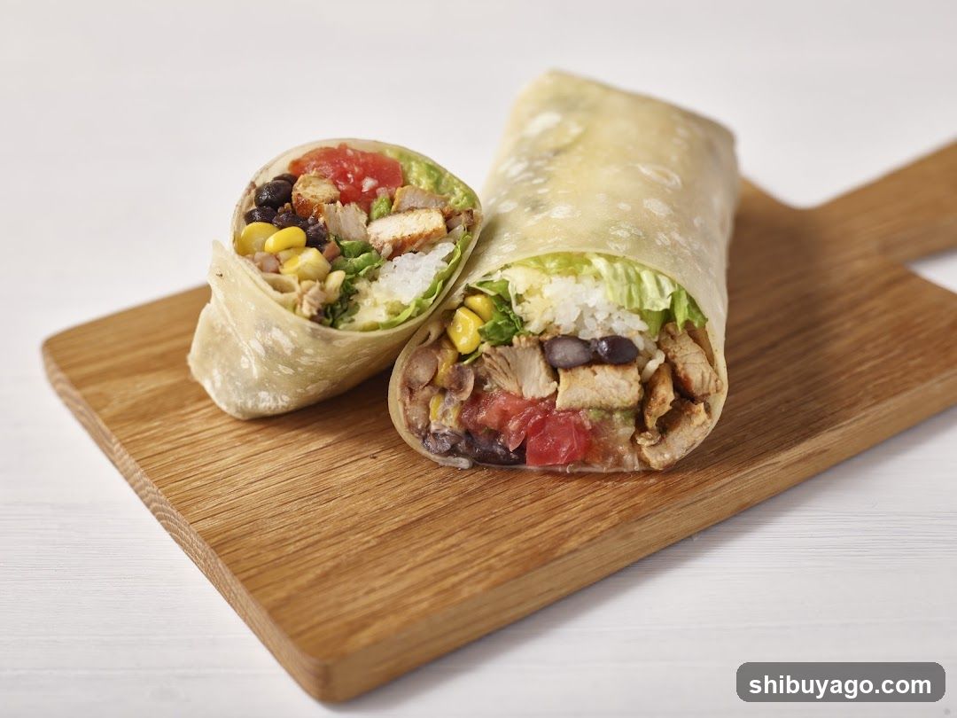 Chicken Burrito with Rice and Beans