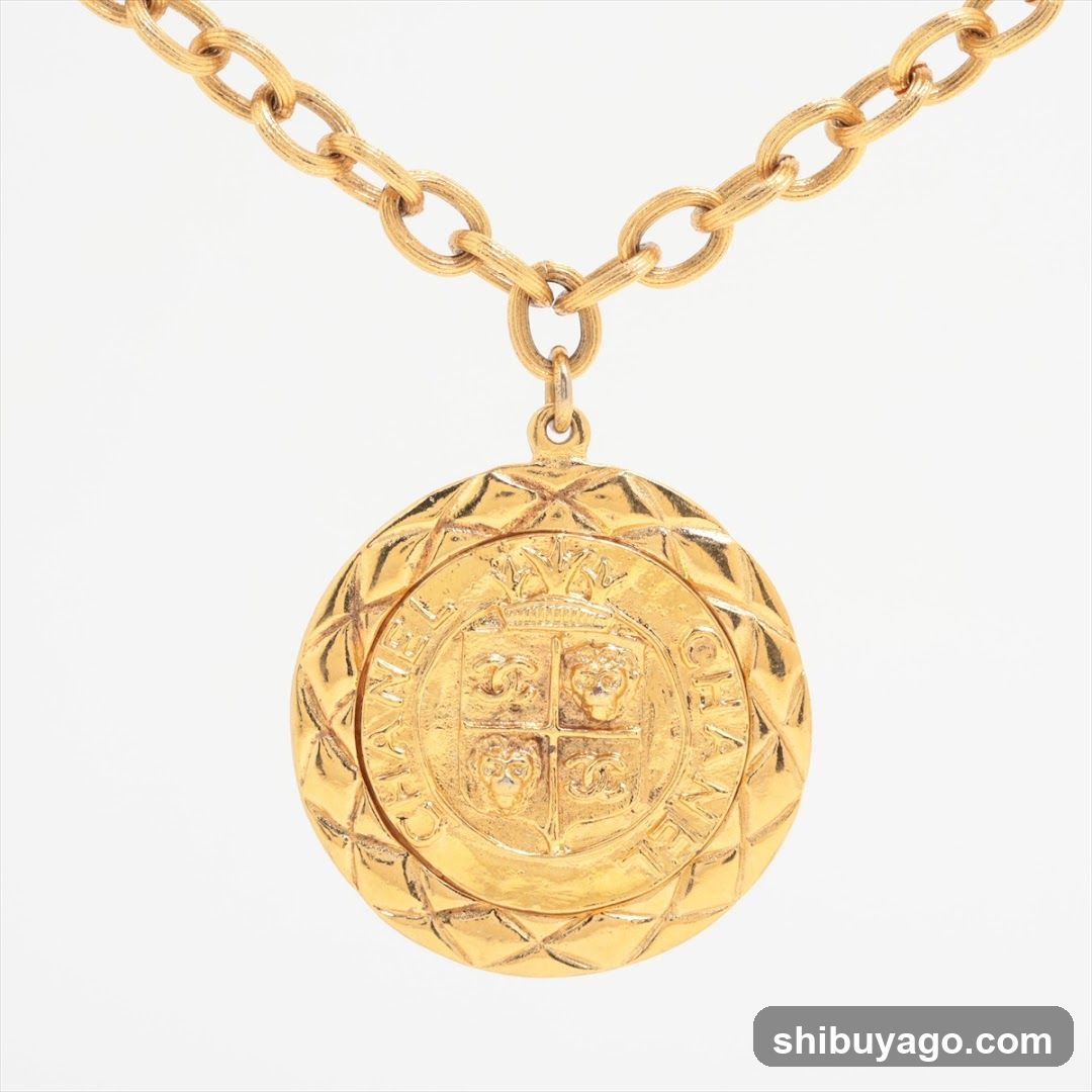 Gold Chain Necklace with Medallion Pendant