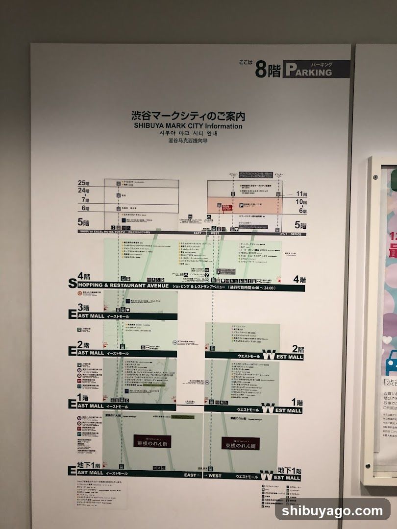 Shibuya Mark City Information Map