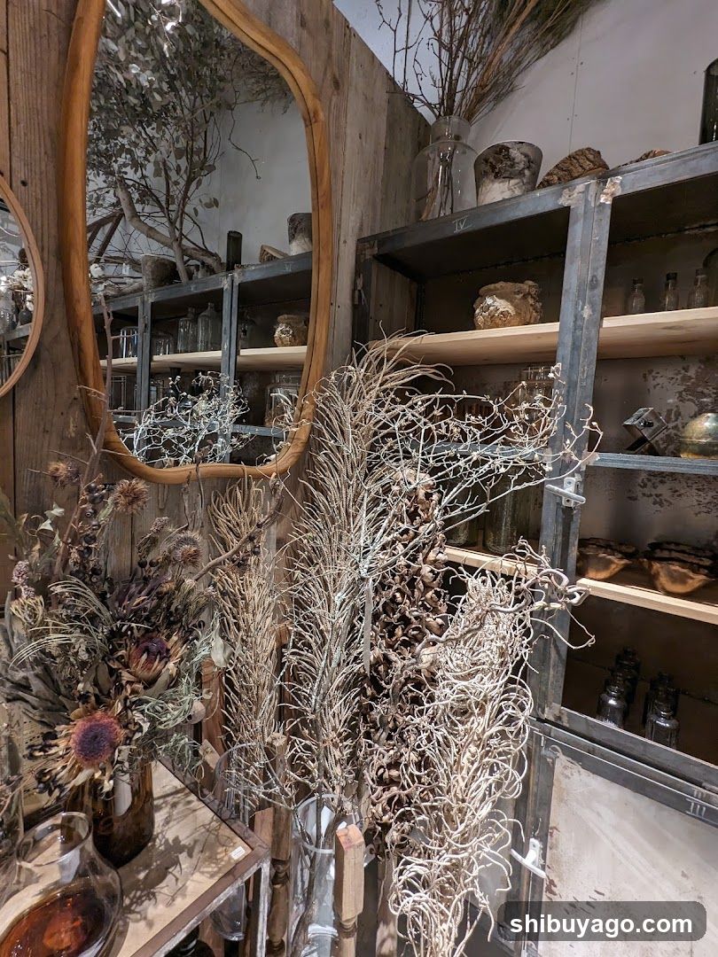 Dried Flowers and Decorative Items Display
