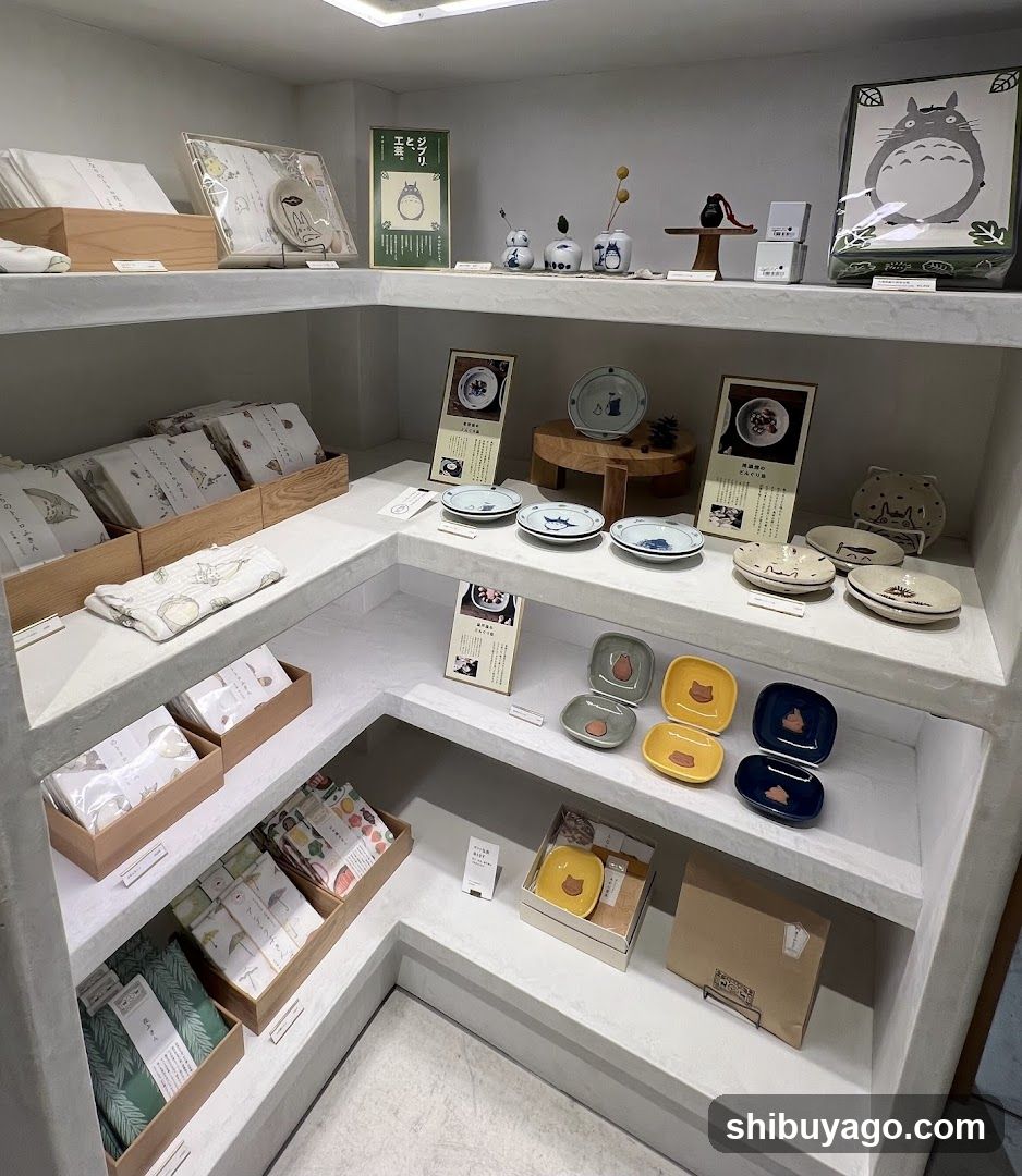 Totoro-themed merchandise display