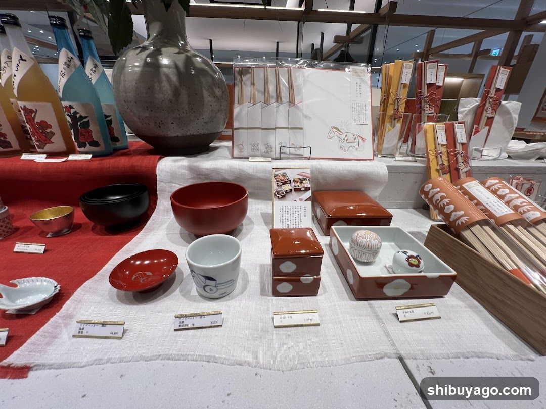 Japanese Ceramics and Utensils Display