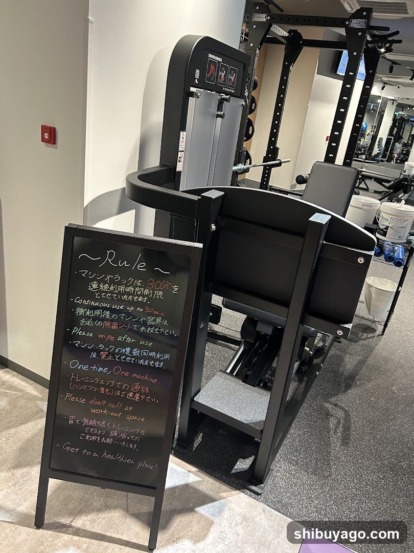 Gym Equipment with Rule Sign