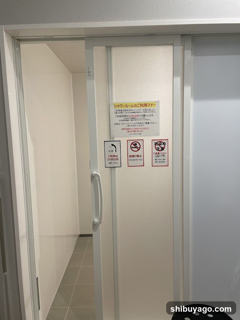 Shower Room Rules Sign