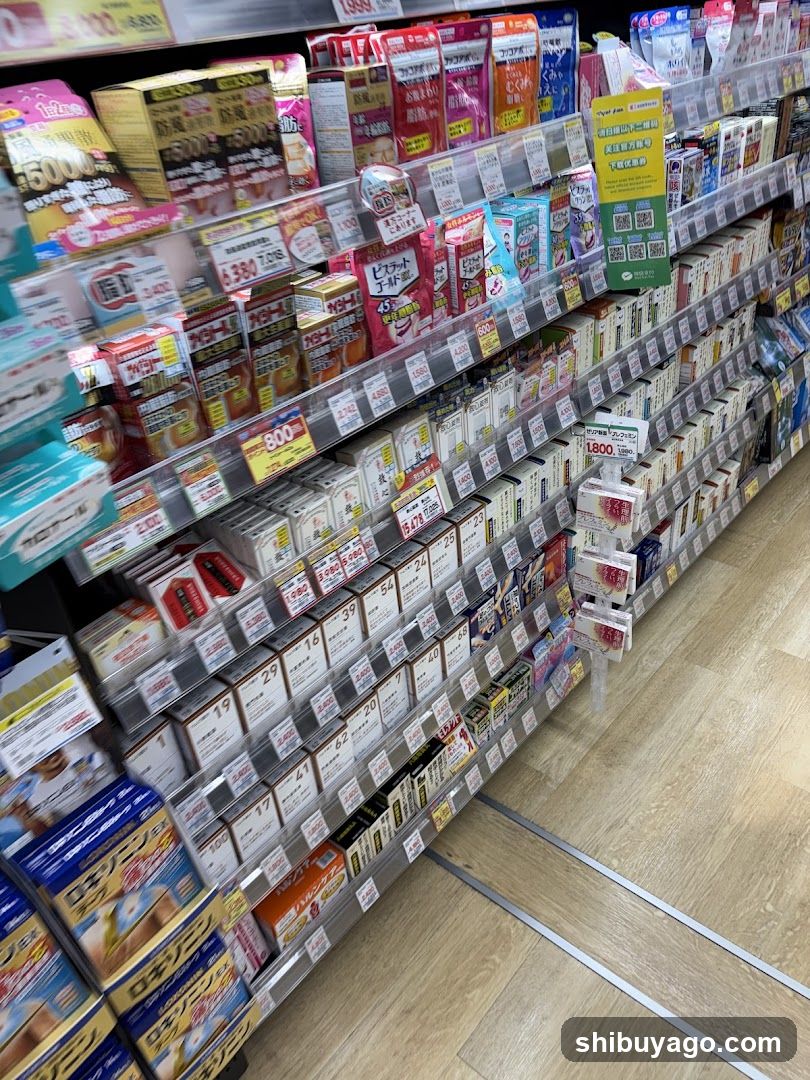 Aisle of Japanese Health and Beauty Products