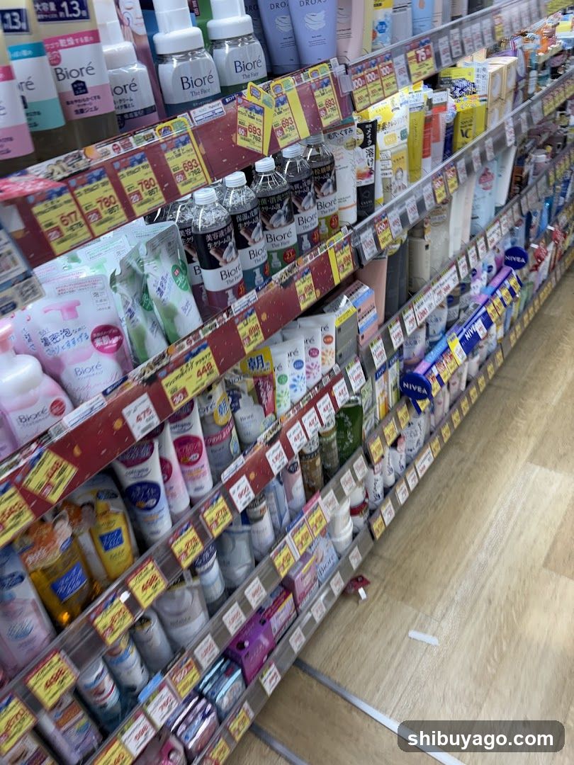 Aisle of Skincare and Beauty Products in a Store