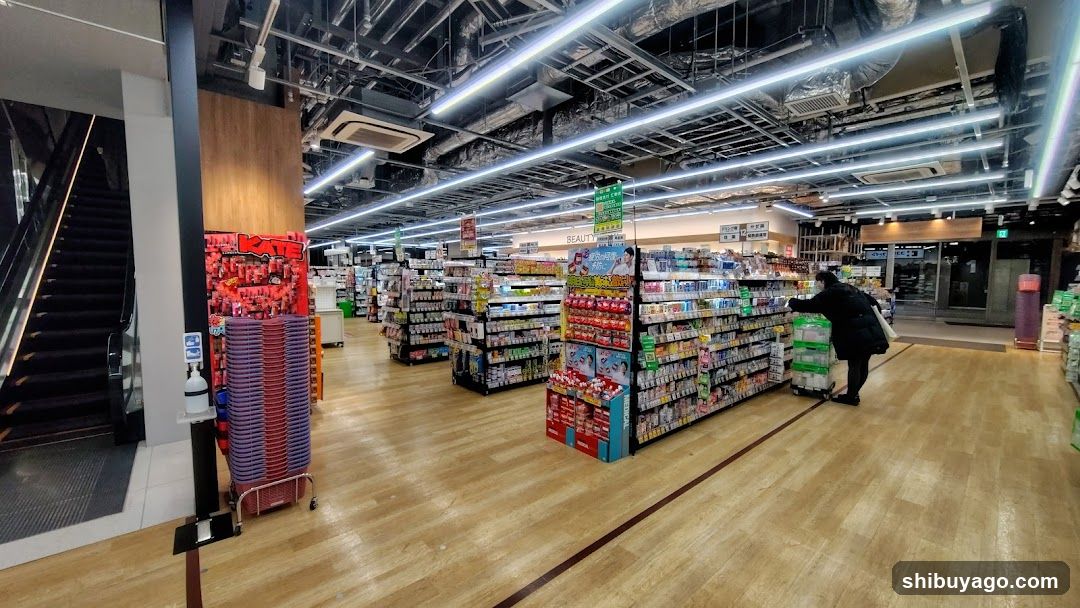 Interior of a modern supermarket or convenience store