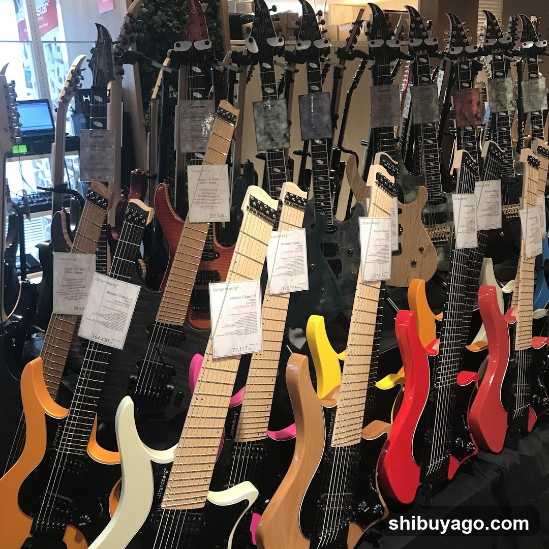 Guitar Display at Music Store