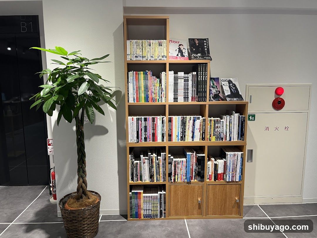 Bookshelf and Plant Interior Scene