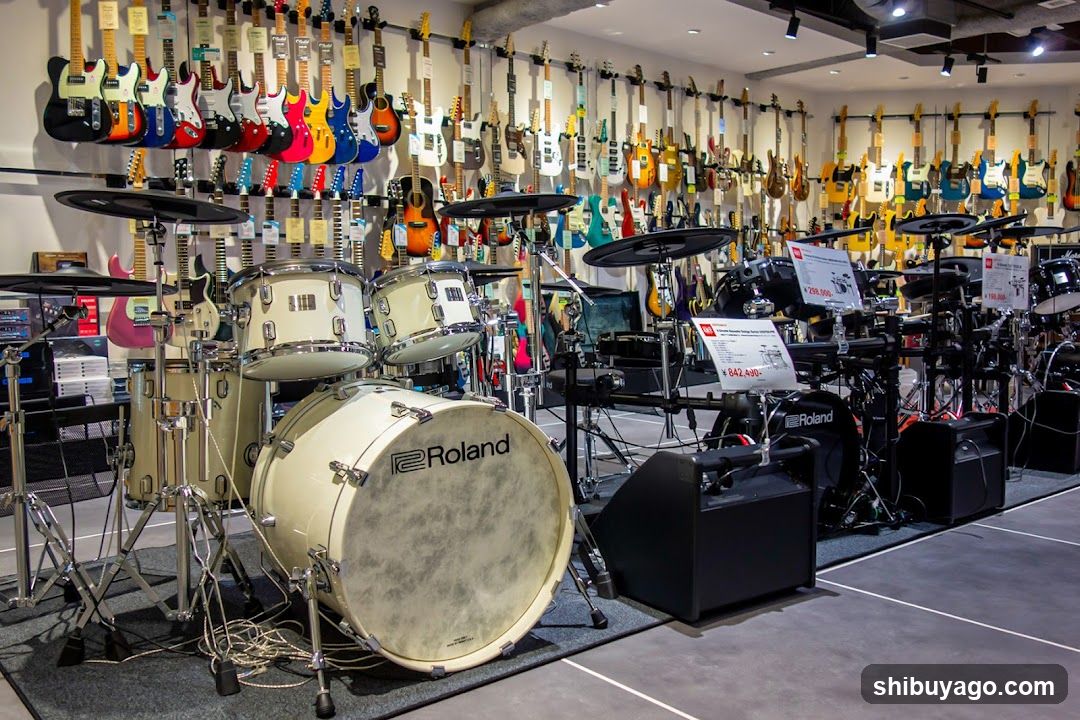 Guitar and Drum Shop Interior