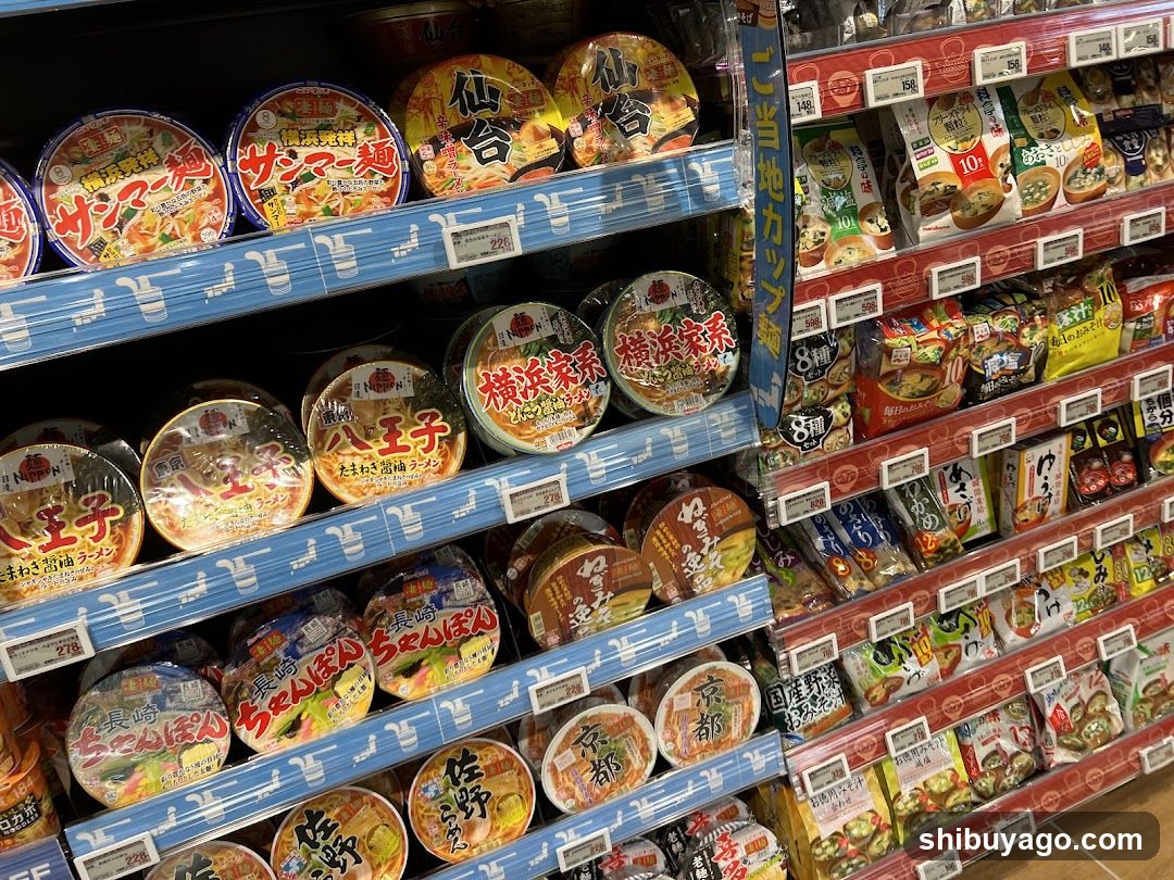 Japanese Instant Noodle Shelf