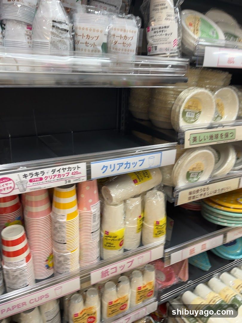 Disposable Cups and Plates Display