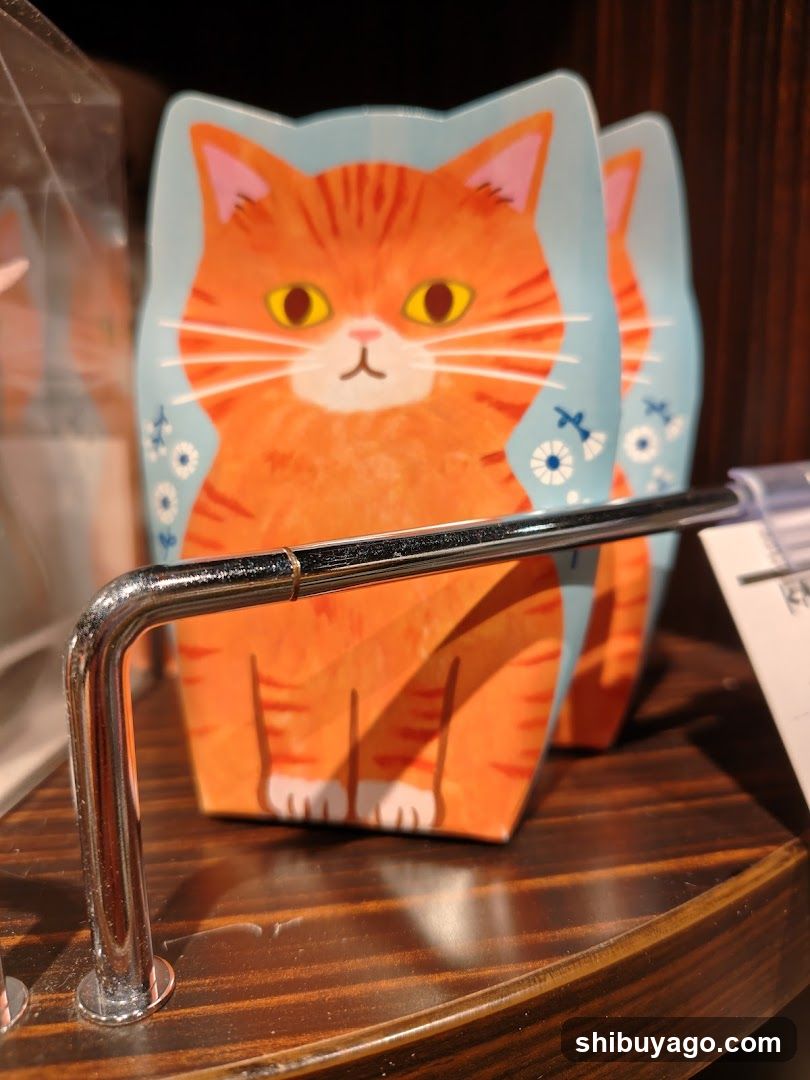 Cat-themed merchandise display