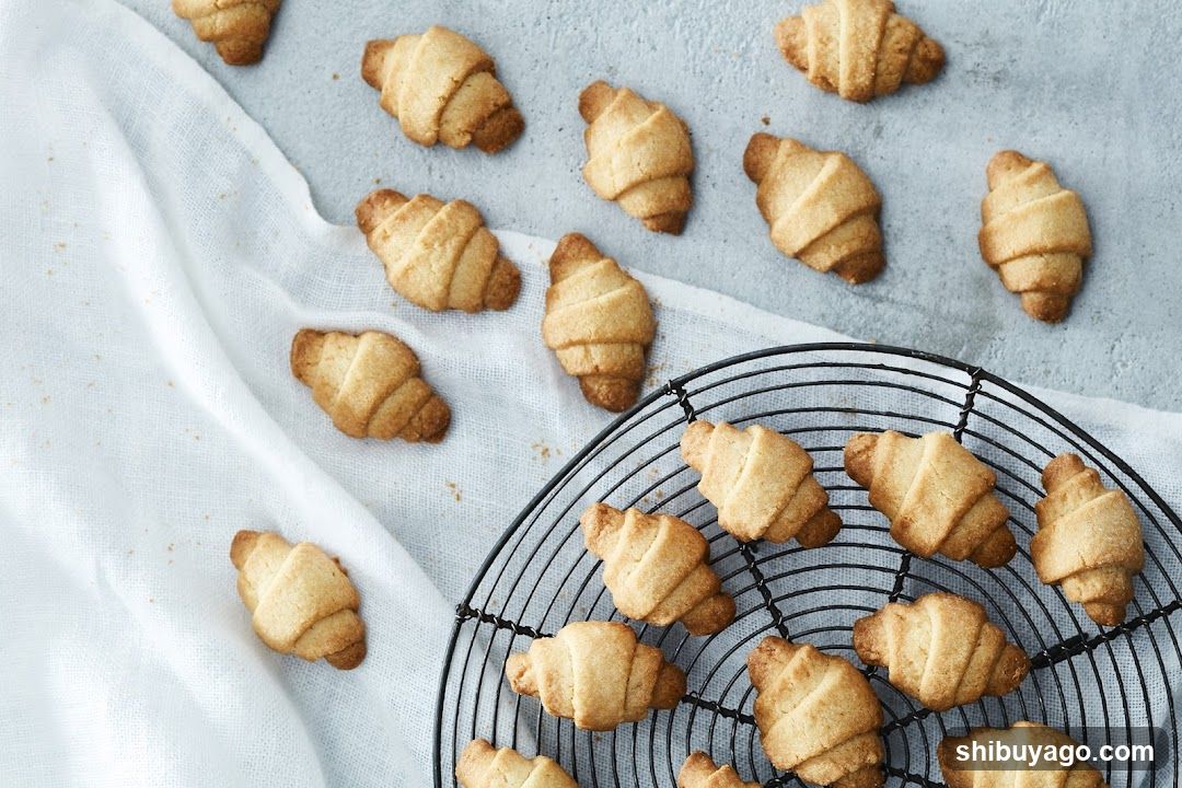 Croissant Cookies on Cooling Rack