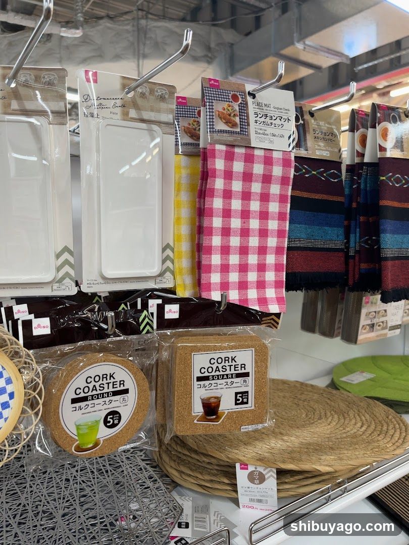 Cork Coasters and Lany Mats Display