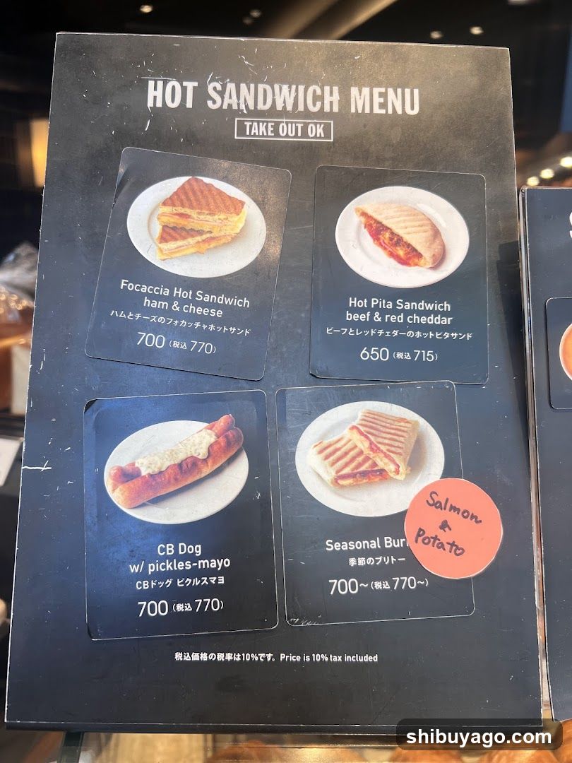 Hot Sandwich Menu