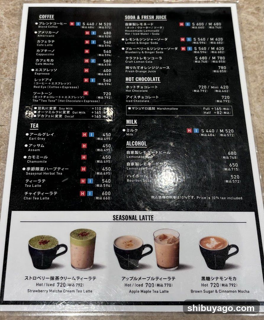 Coffee Shop Menu