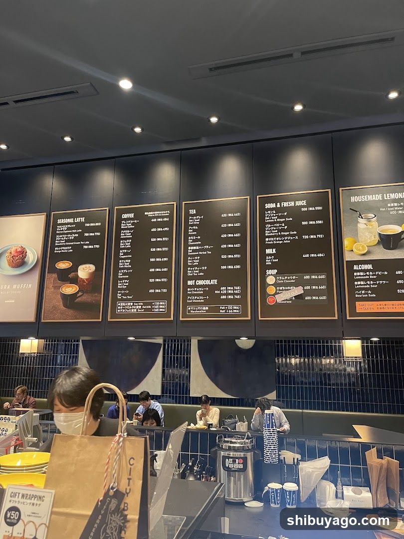 Coffee Shop Interior with Menu Board