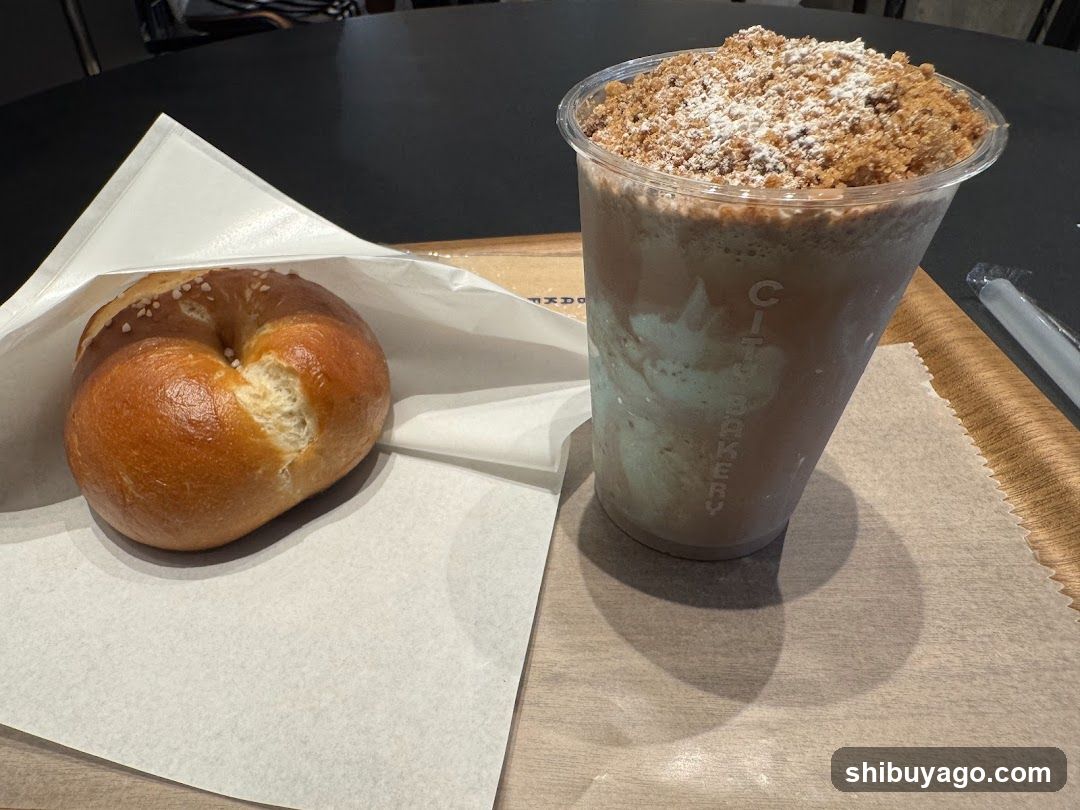 Bagel and Iced Drink