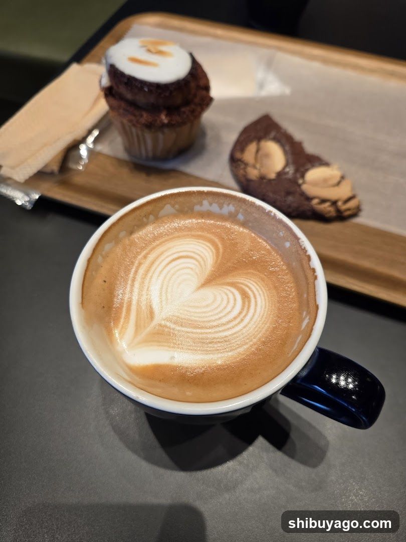 Latte and Pastries on a Tray