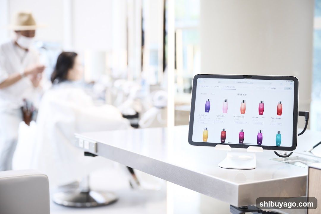 Beauty Salon Interior with Digital Display