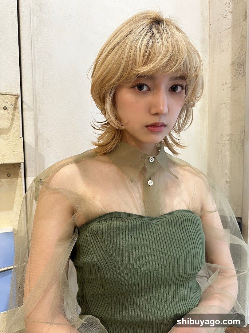 Fashion Portrait with Blonde Bob Cut