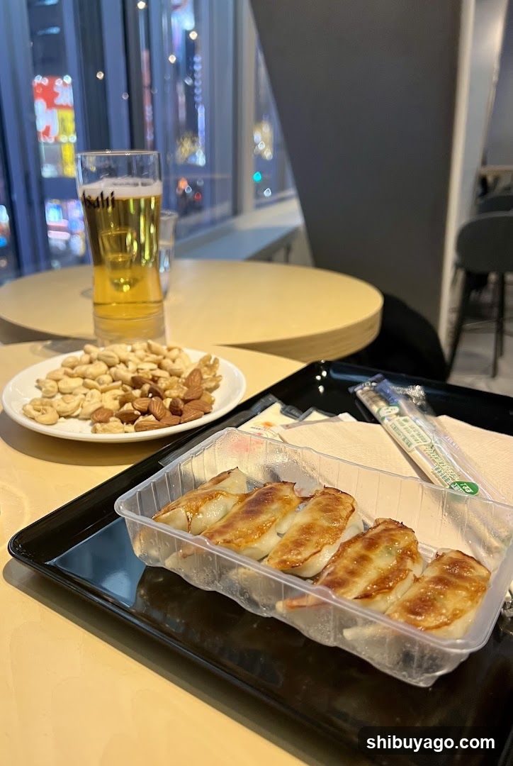 Dining Scene with Food and Drink