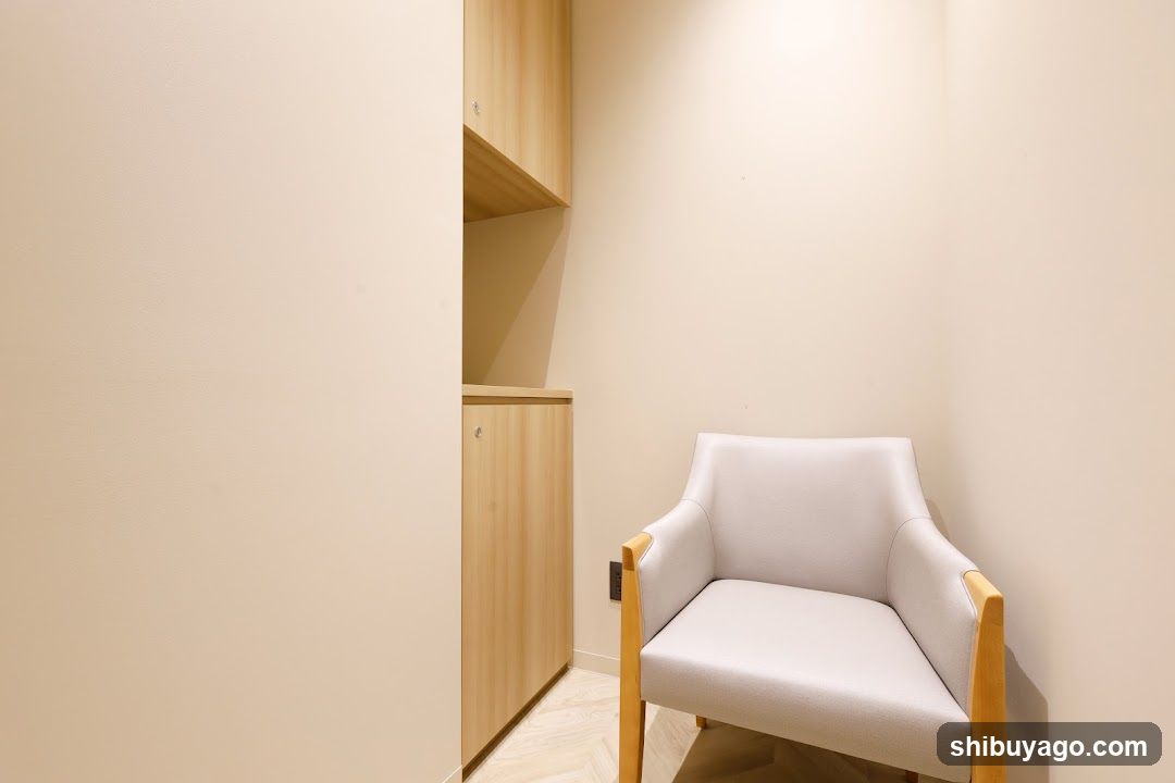 Interior Corner with Chair and Shelving Unit
