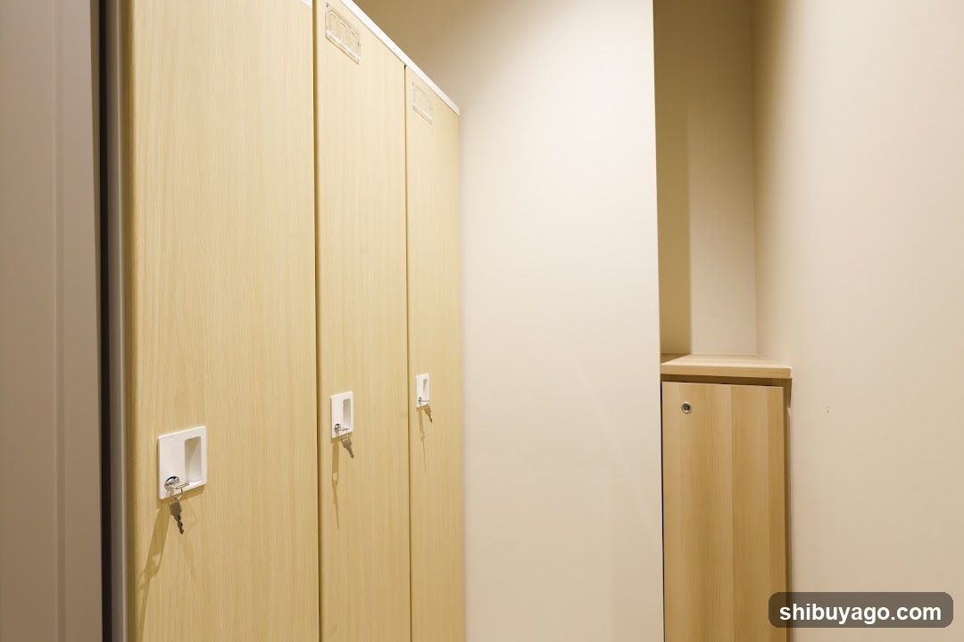 Lockers in a hallway