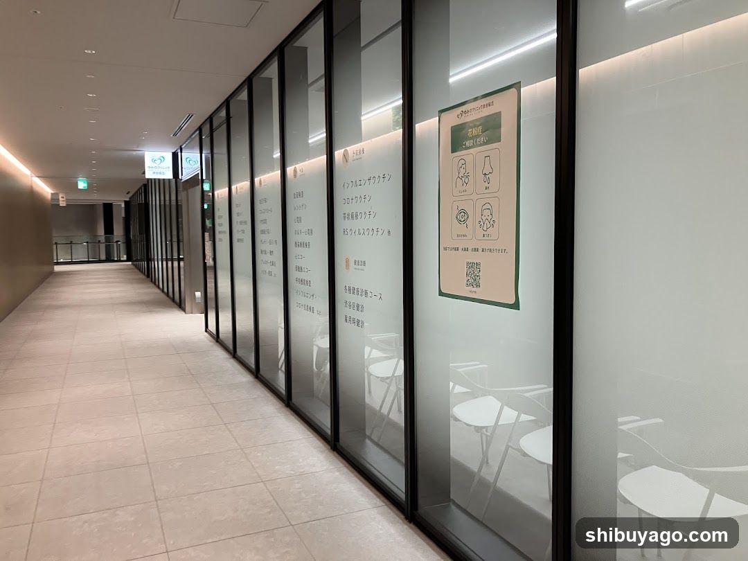 Office Hallway with Glass Walls