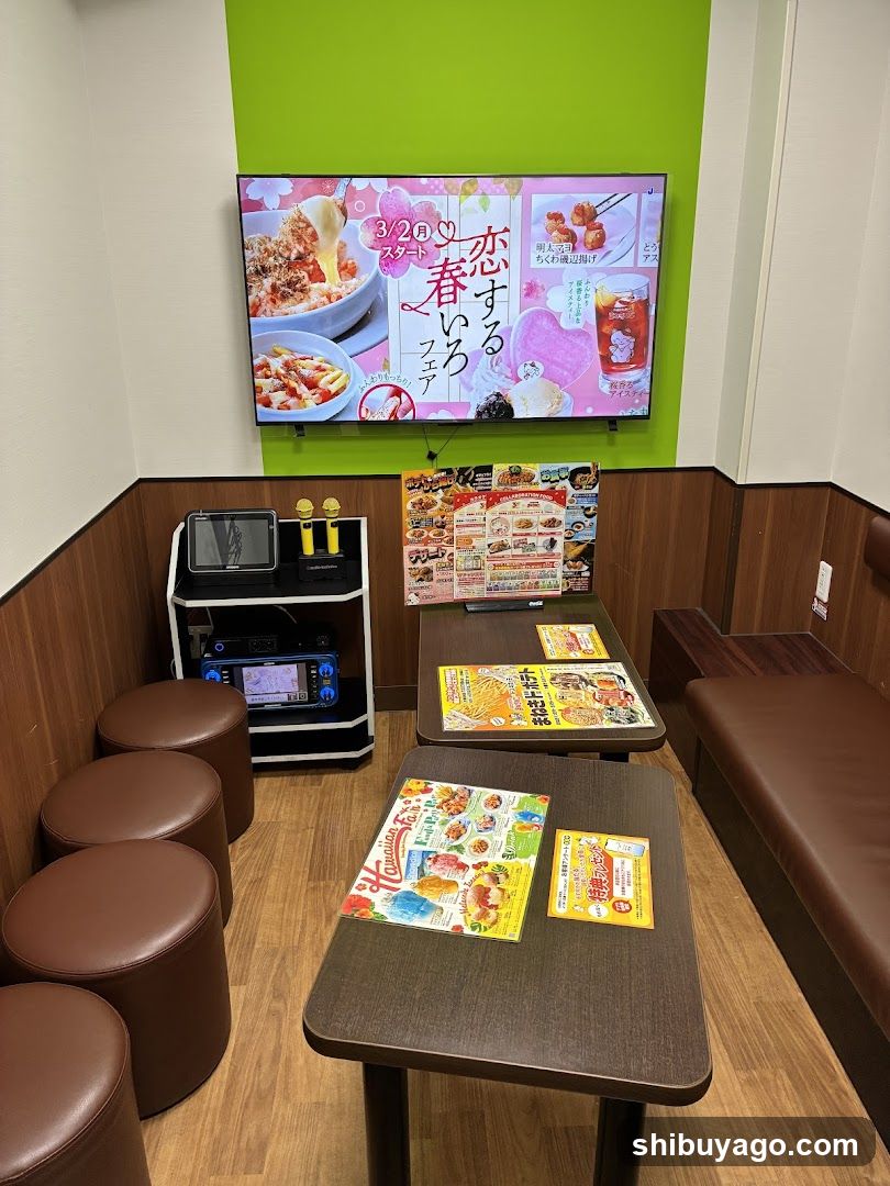 Restaurant Interior with TV and Menu Displays