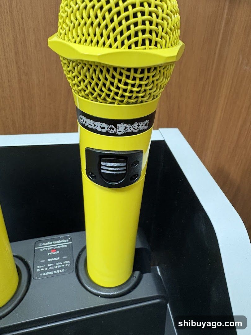 Yellow Microphone in Charging Dock