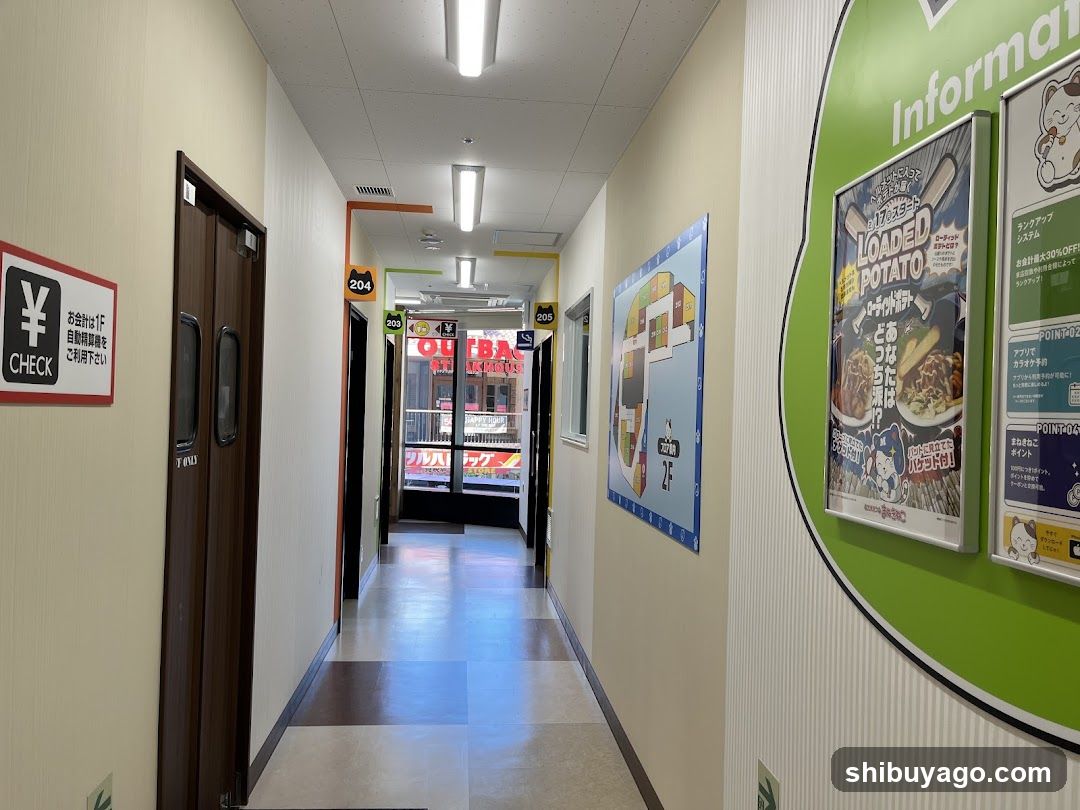Corridor with Information Board and Shop Entrance