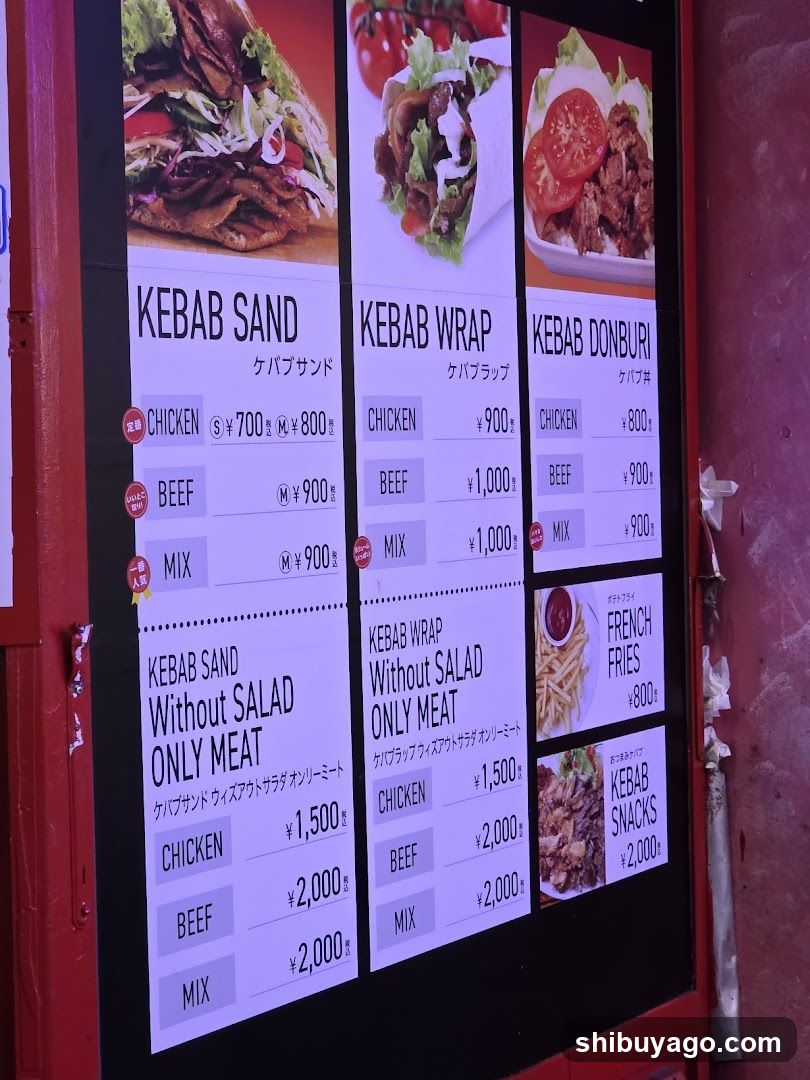 Kebab Menu Board