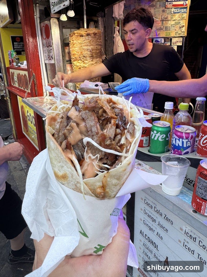 Street Food Stall with Shawarma Wrap